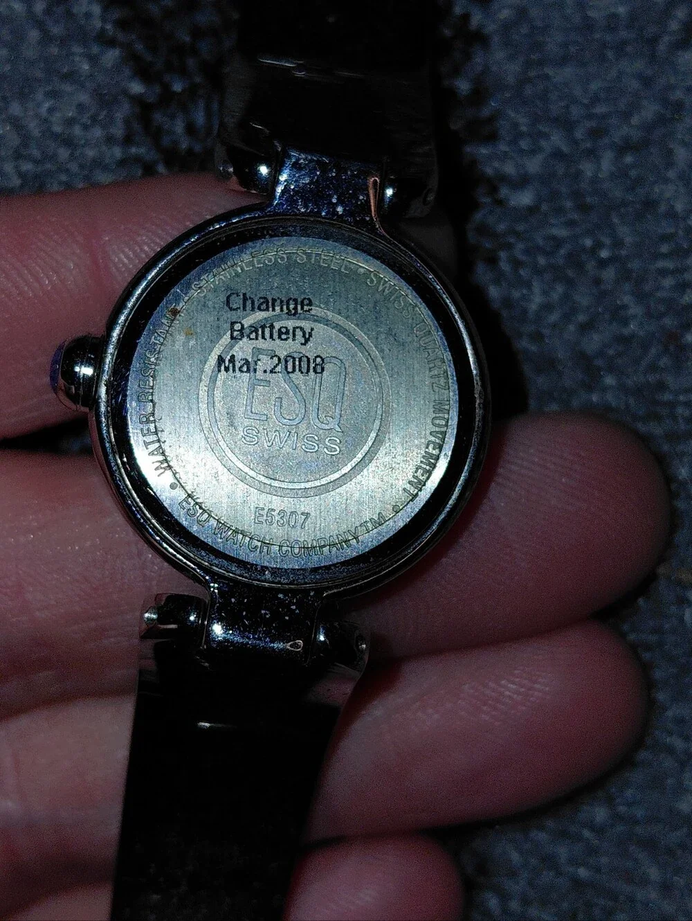 ESQ by Movado Swiss Diamond Mother of Pearl Stainless Steel Bangle Watch CC